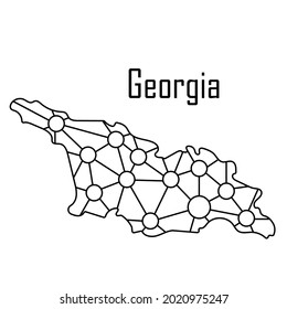 Icono de mapa de Georgia, ilustración vectorial en negro aislado en fondo blanco.
