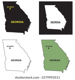 Georgia map icon vector illustration simple design