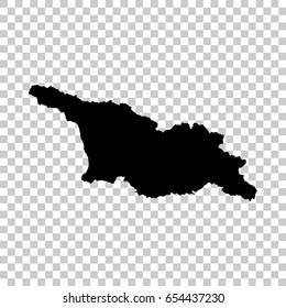 Georgia map isolated on transparent background. Black map for your design. Vector illustration, easy to edit.