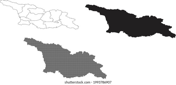 Georgia map isolated on a white background.