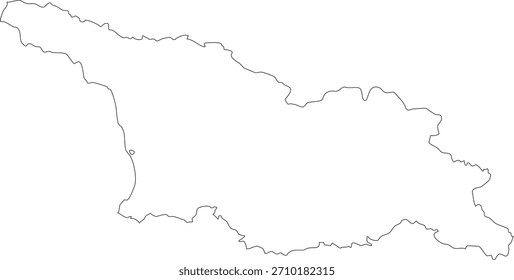 Mapa de Georgia Mapa de Vector de contorno aislado Editable