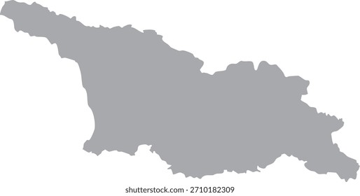 Georgia Map Isolated Silhouette Grey Vector Map Editable