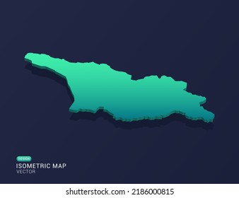 Georgia map of isometric green gradient vector illustration.