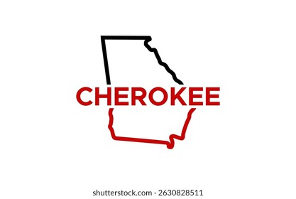 Georgia map line vector logo design
