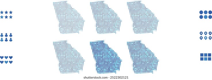 Georgia Mapa hecho de diferentes iconos