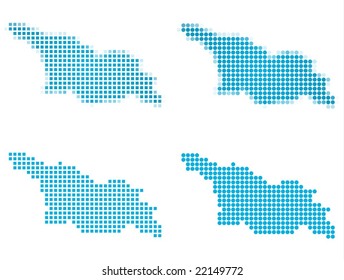 Georgia map mosaic set. Isolated on white background.