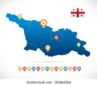 Georgia Map with Navigation Icons
