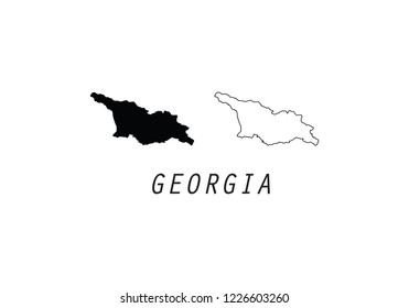 Georgia map outline country shape national borders state