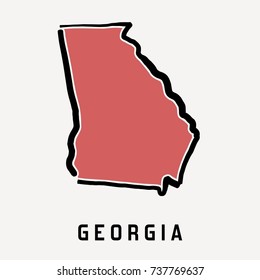 Georgia map outline - smooth simplified US state shape map vector.