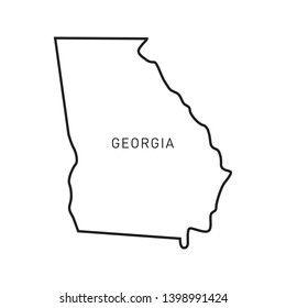 Georgia Map Outline Vector Design Template. Editable Stroke