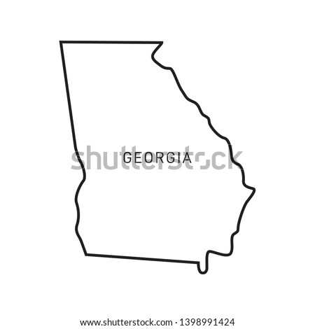 Georgia Map Outline Vector Design Template. Editable Stroke