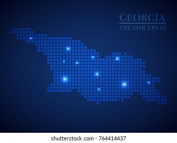 Georgia map page symbol for your web site design Georgia map logo, app, UI. Wire frame 3D mesh polygonal network line, design sphere, dot and structure. Georgia map.vector illustration eps 10.