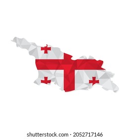 Georgia map in polygonal style on white background. Vector illustration eps 10.