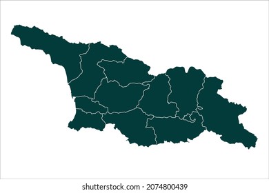 Georgia map Sacramento green Color on White Backgound