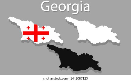 Georgia map set Can be extended illustration.