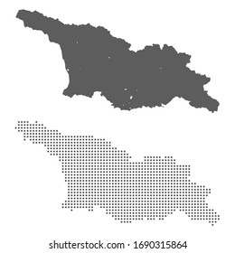 Georgien-Karte. Satz von zwei Karten. Genaue Kartenpunktkarte