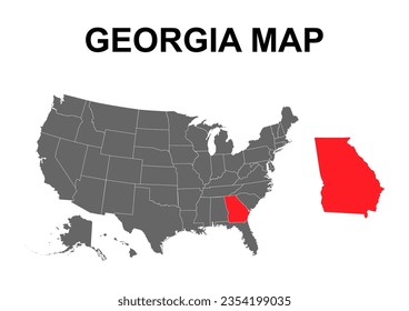 Georgia map shape, united states of america. Flat concept icon symbol vector illustration .