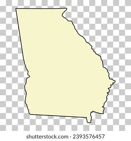 Forma de mapa de Georgia, estados unidos de américa. Icono de concepto plano, ilustración vectorial.