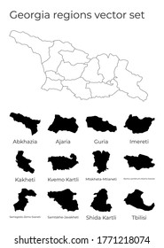 Georgia map with shapes of regions. Blank vector map of the country with regions. Borders of the country for your infographic. Vector illustration.