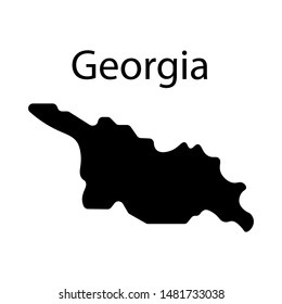 Georgia map sign. filled with black