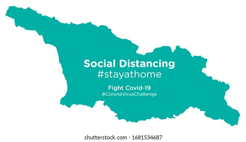 Georgia map with Social Distancing #stayathome tag