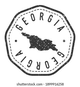 Georgia Map Stamp Retro Postmark. Silhouette Postal Passport. Seal Round Vector Icon. Badge Vintage Postage Design.