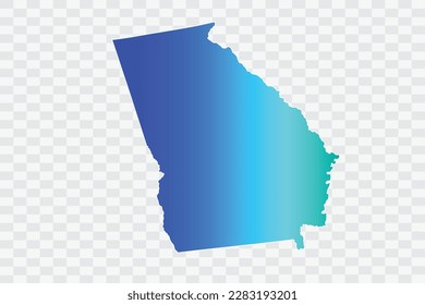 GEORGIA Map teal blue Color Background quality files png