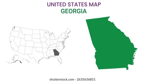 Georgia map of USA state. Georgia map vector illustration. Georgia vector map on white background.
