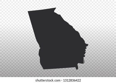 Georgia Map - USA, United States of America map, World Map International vector template isolated on transparent background - Vector illustration eps 10