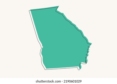 Georgia Map - USA, Unites State of America Map vector with black and green geometric shapes and lines style isolated on white background for design, infographic - Vector illustration eps 10