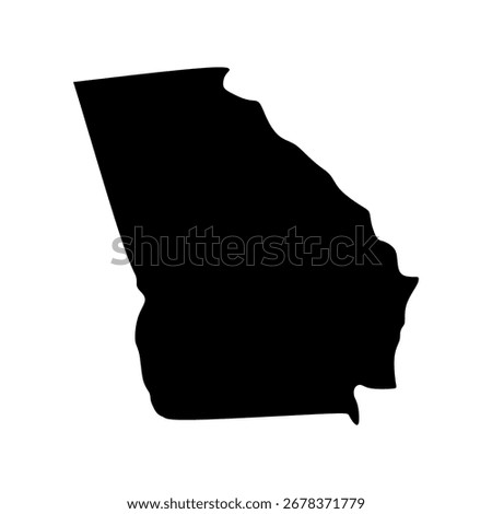 Georgia map. Georgia USA map vector. Georgia silhouette map on white background