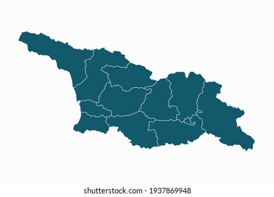 Georgia map vector. blue color on white background.