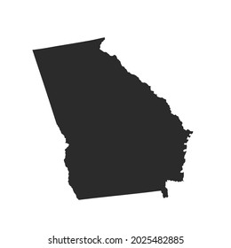 GEORGIA map vector, dark color.isolated on transparent background. 