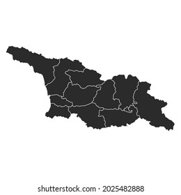 Georgia map vector, dark color.isolated on transparent background. 