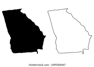 Georgia map vector illustration, scribble sketch Georgia map