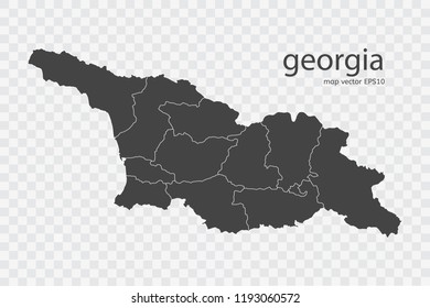 georgia map vector, isolated on transparent background.