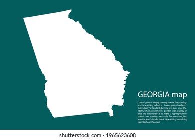 GEORGIA map vector, isolated on Green  background