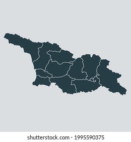 Georgia map vector, isolated on gray background