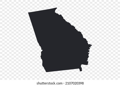 Georgia map vector, isolated on transparent background