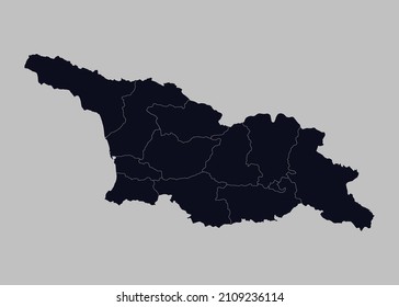 Georgia map vector, Isolated on gray background