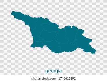 georgia map vector, isolated teal color on transparent background