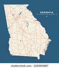 Georgia Map Vector Poster Flyer