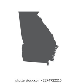 Georgia map vector. Map of Georgia state silhouette vector