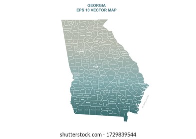 georgia map. vector map of georgia, U.S. states. 