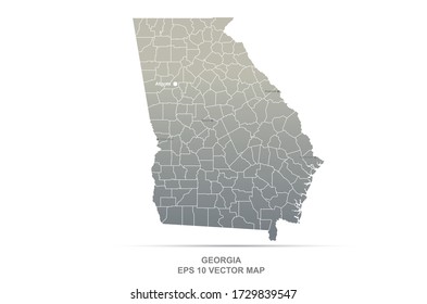 georgia map. vector map of georgia, U.S. states. 