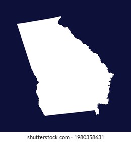 GEORGIA map vector. white color on blue background.