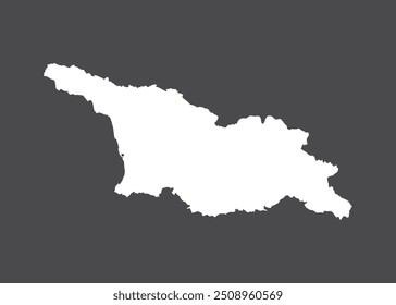 Vetor do mapa da Geórgia, cor branca, não isolado no fundo escuro