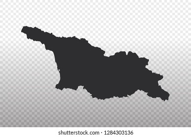 Georgia Map - World Map International vector template isolated on transparent background - Vector illustration eps 10