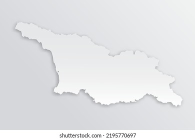 Georgia Map - World map International vector template with 3D, paper style including shadow and white color on grey background for design, education, infographic - Vector illustration eps 10