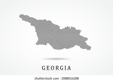 Georgia Map - World map vector template with Black dots, grid, grunge, halftone style isolated on white background for education, infographic, design - Vector illustration eps 10